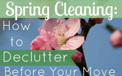 Spring Cleaning. How to Declutter Befor Your Move. Pictured is a pink flower.