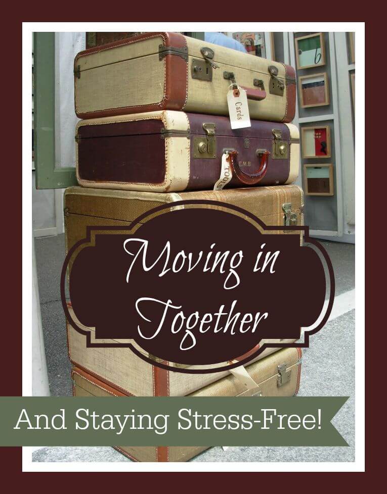 Moving in Together and Staying Stress-Free. There are several vintage suitcases stacked on top of one another.