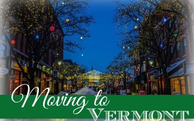 Moving to Vermont. The picture depicts a small town decorated for Christmas