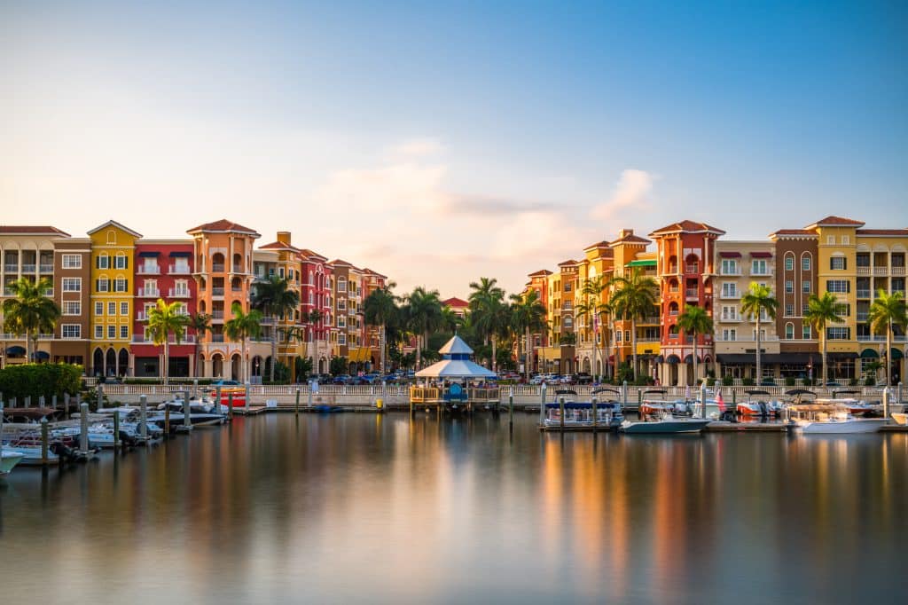 Waterfront cityscape in Naples, Florida
