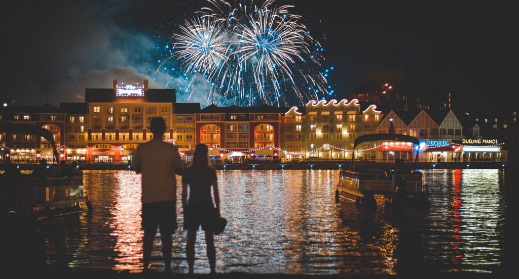 fireworks over Disney's Boardwalk