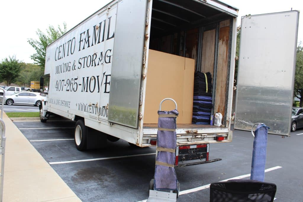 Cento Moving truck moving a commercial business office